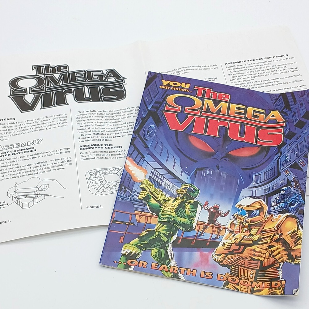 The Omega Virus Board Game (1992) Replacement- Instruction Book & Assembly Sheet